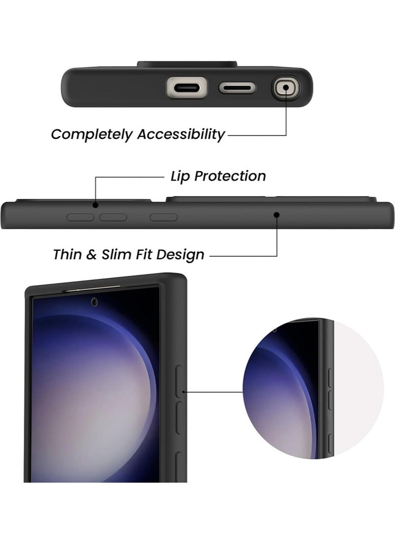 X-level - Samsung Galaxy S24 Ultra Case with Magnetic Ring Holder [Compatible with MagSafe] [Drop Protection] Translucent Matte Back Scratchproof Phone Case for Galaxy S24 Ultra Black - Image 1