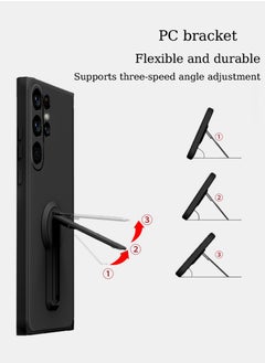 X-level Samsung Galaxy S24 Ultra Case with Magnetic Ring Holder [Compatible with MagSafe] [Drop Protection] Translucent Matte Back Scratchproof Phone Case for Galaxy S24 Ultra Black  - Image 3