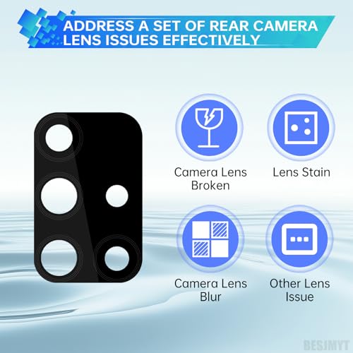 BESJMYT 2 Pack Rear Camera Lens Replacement for Samsung Galaxy A71 Adhesive Back Camera Glass Lens with Full Fix Tool Repair Kit Tweezers Dust Cloth for A71 SM-A715F - Image 4