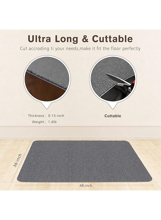 إيروريكس سجادة كرسي المكتب 140 × 90 سم للأرضيات الخشبية والبلاط تحت سجادات كرسي المكتب للكرسي المتحرك سجادة كرسي الكمبيوتر للألعاب سجادة كبيرة مضادة للانزلاق لحماية الأرضية... - Image 2