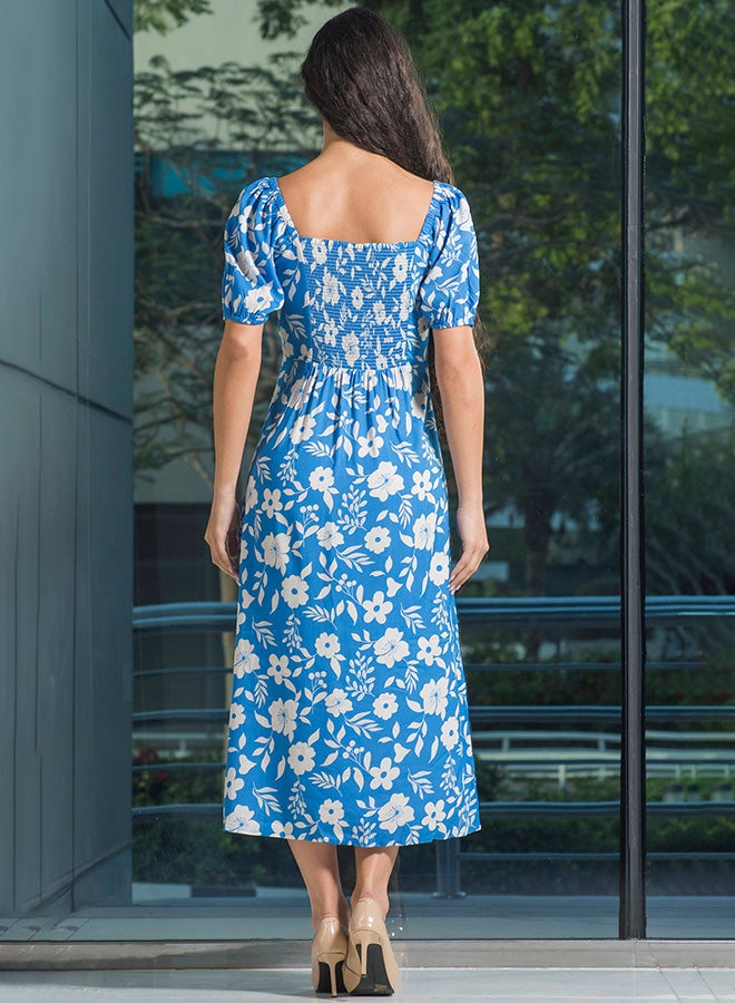 Virgio VIRGIO 100% Viscose Printed Tie-Up Midi Dress With Slit - Image 5