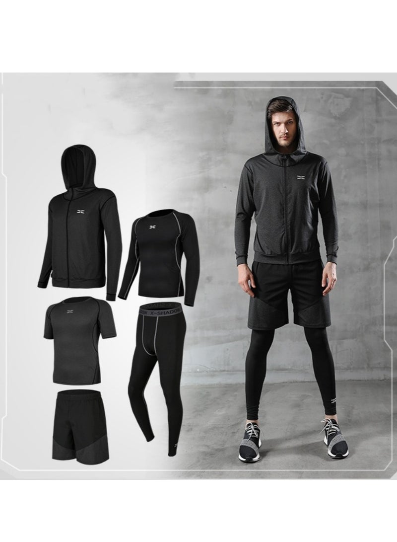 KUYING Men's Fitness Suit Sportswear Quick Drying Set 