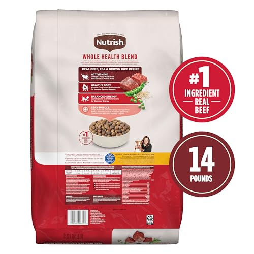 Rachael Ray Nutrish Nutrish Real Beef, Pea & Brown Rice Recipe Whole Health Blend Dry Dog Food, 14 lb. Bag, Packaging May Vary (Rachael Ray) - Image 3