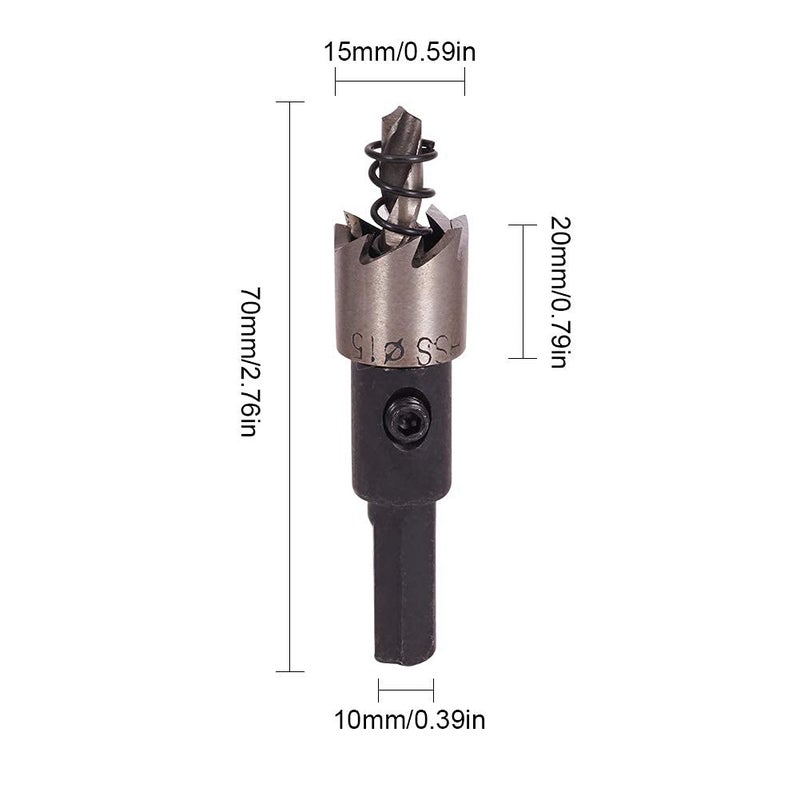 Othmro Utoolmart 15mm Black HSS Drill Bit Hole Saw Cutter 70mm Length for Metal Alloy Wood 1pcs - Image 4