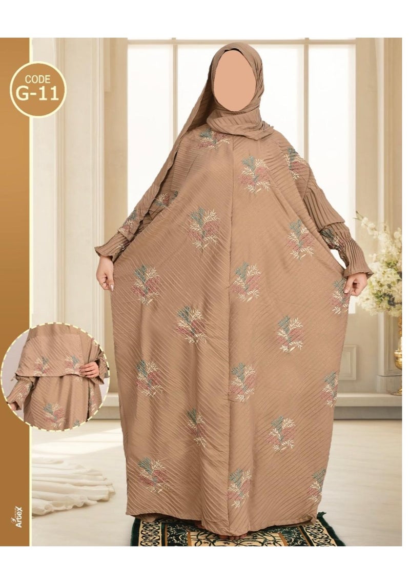 ماركة غير محددة - شراشف صلاة ناعم ومريح للغاية مكون من قطعه واحدة يتضمن طرحه ويغطي الجسم بالكامل بمقاس موحد وواسع مناسب  لجميع الاجسام - Image 1
