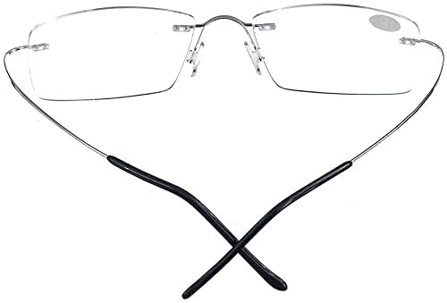 Jcerki Super Light Titanium alloy Bifocal Reading Glasses Men Women Fashion Rimless Reading Eyeglasses + Eyewear Case - Image 3
