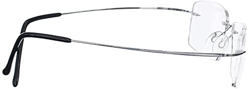 Jcerki Super Light Titanium alloy Bifocal Reading Glasses Men Women Fashion Rimless Reading Eyeglasses + Eyewear Case - Image 4