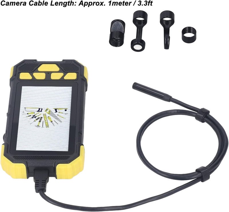 Endoscope Borescope 1080P Inspection Camera Borescope Endoscope Screen 8mm Lens 4.3in Handheld Snake Cable LED Lights Scope Camera for Pipe (10M) - Image 2