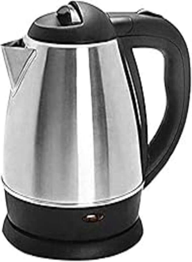 Flamngo fl3000 stainless steel electric kettle, 1.5 liters - silver