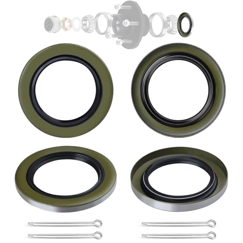 Hitchvoyager 4PCS 1719 ID x 2565 OD Trailer Wheel Hub Spindle Double Lip Grease Seal with 4 Cotter Pins for 3500 LB 84 Trailer Axle Dexter Replace 171255TB 1019 - Image 1