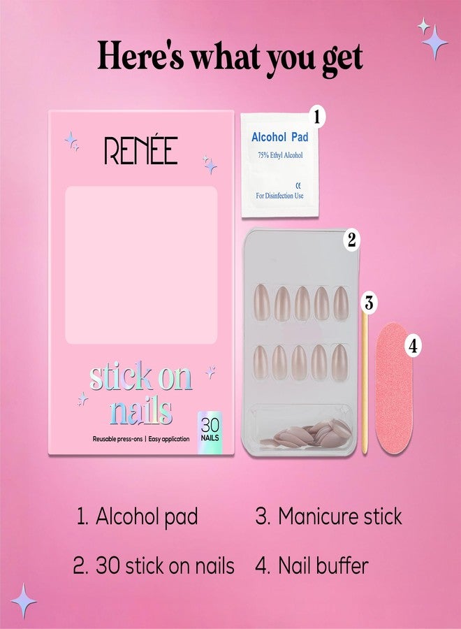 RENEE Stick On Nails Cat Eye Nail 06| 30 Reusable Artificial Fake Nail Set| Lightweight & Long Lasting| Easy To Use| Quick Fix For Festivals & Special Occasions - Image 4