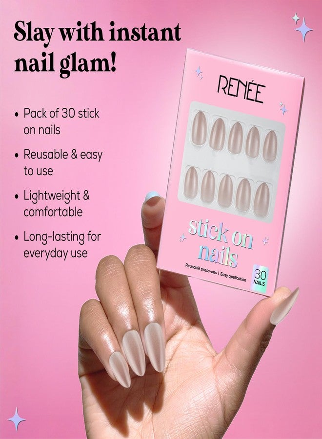RENEE Stick On Nails Cat Eye Nail 06| 30 Reusable Artificial Fake Nail Set| Lightweight & Long Lasting| Easy To Use| Quick Fix For Festivals & Special Occasions - Image 3