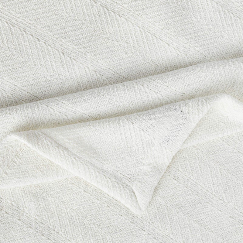 Eddie Bauer - Queen Blanket, Lightweight Cotton Bedding, Home Decor for All Seasons (Herringbone Off-White, Queen) - Image 2