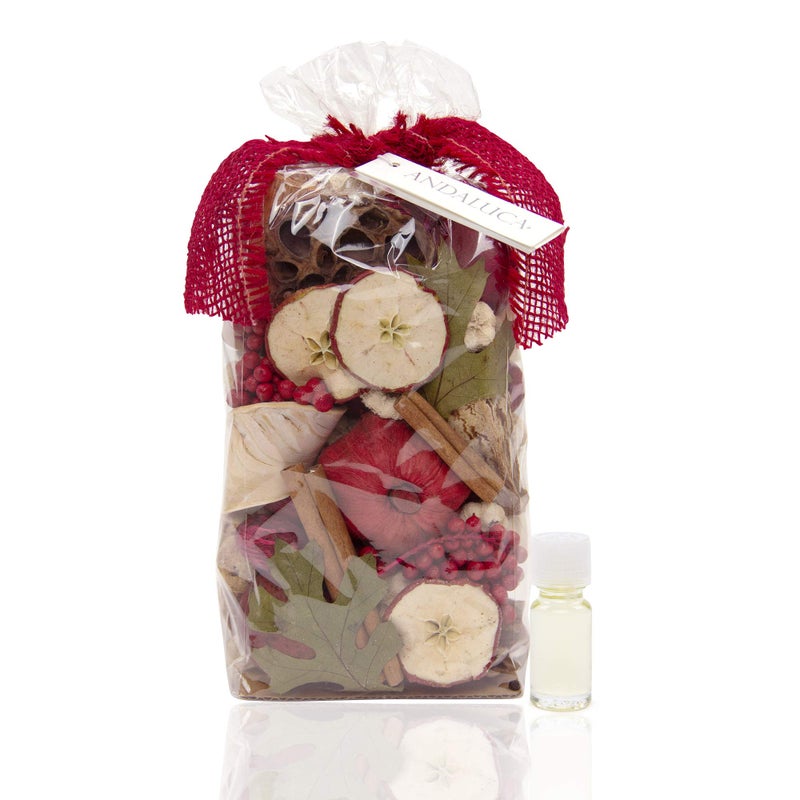ANDALUCA ANDALUCA Apple Cider Cinnamon Scented Potpourri  Made in California  Large 20 oz Bag  Fragrance Vial  Scents of Cinnamon Apple Orange Zest 