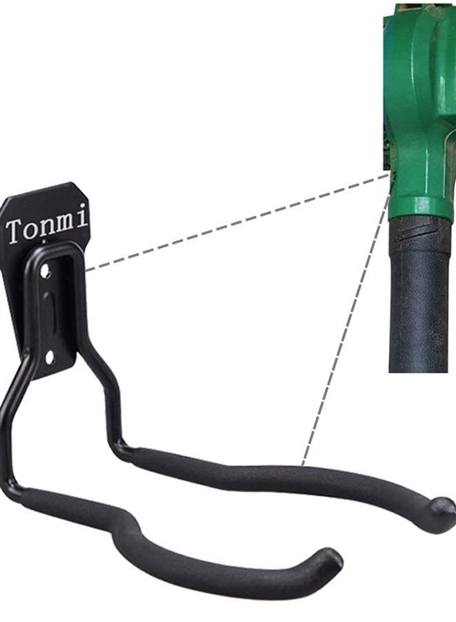 Todefrgu Tonmi Leaf Blower Hanger for Garage, Leaf Blower Hook for Garage, Leaf Blower Hanger for Wall, Perfect for Garage Wall Tool Organizers and Storage, No Leaf Blower (2Pcs), Black - Image 2