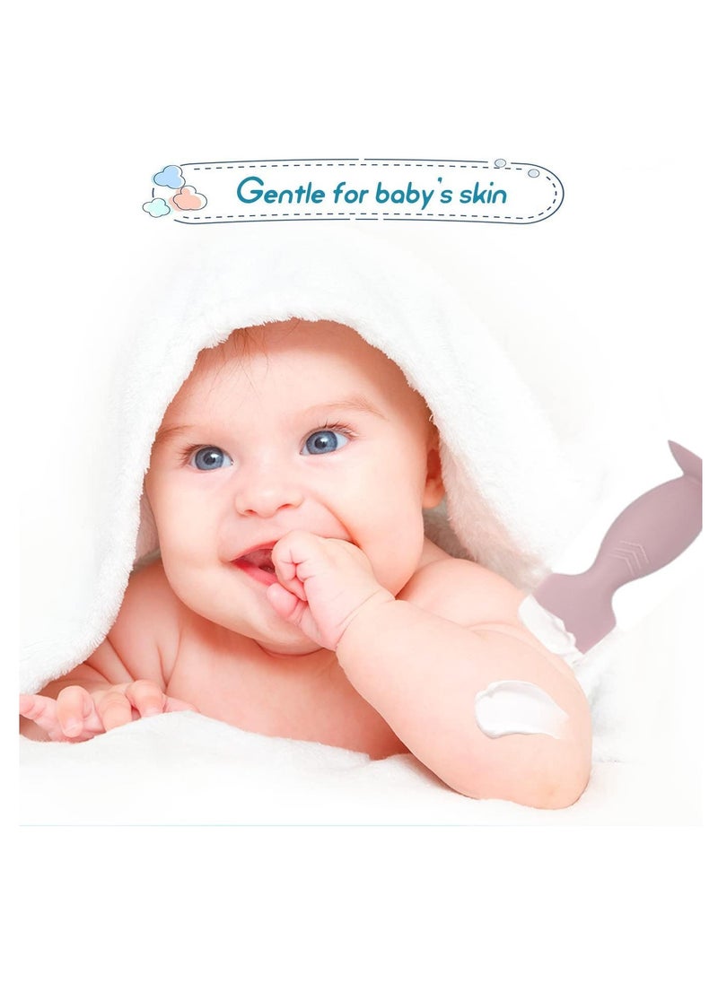 Meetion 2-Pack Baby Diaper Cream Spatula - Baby Diaper Rash Cream Applicator for Butt Paste Diaper Cream - Diaper Cream Brush for Newborn Baby Essentials (grey, pink)  - Image 3