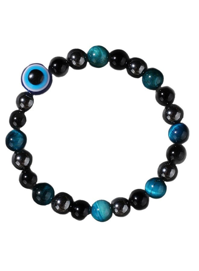 Lemon Evil Eye Bracelets for Men Women, 8mm Evil Eye Beads Black Obsidian Hematite, Protection, Healing Bracelet, Bring Luck and Prosperity Happiness - Image 1