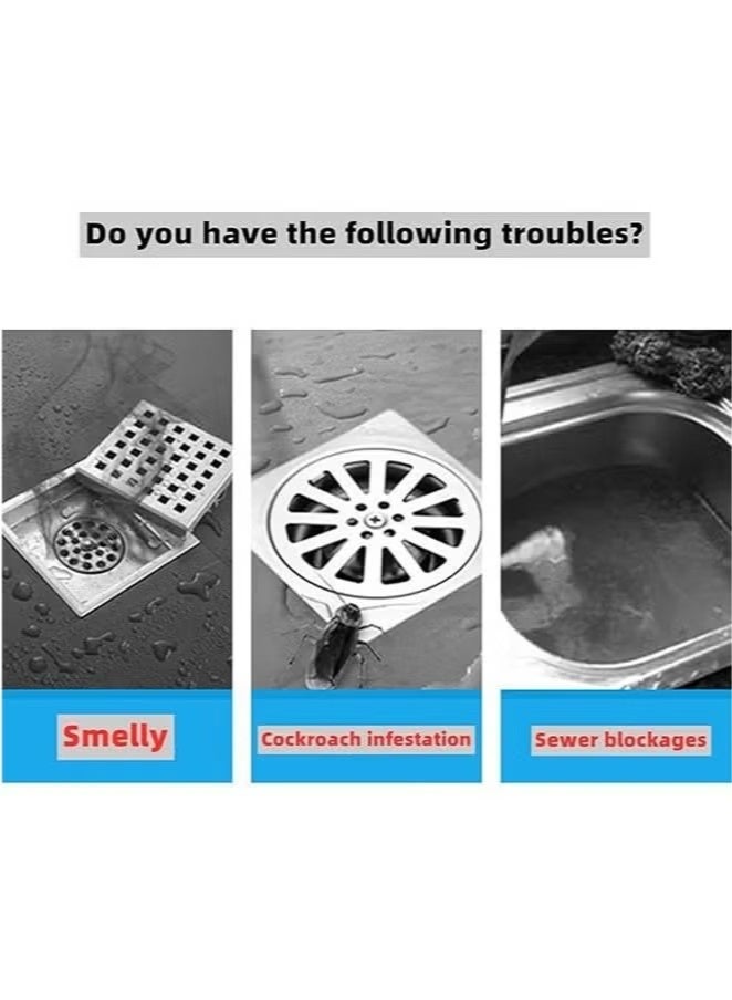6 Pcs 15x15 CM Silicone Floor Drain Cover for Tub&Kitchen&Bathroom, Sewer Anti-Odor Mat, Deodorizing Drain Plugs, Floor Drain Smell Stopper - Image 2