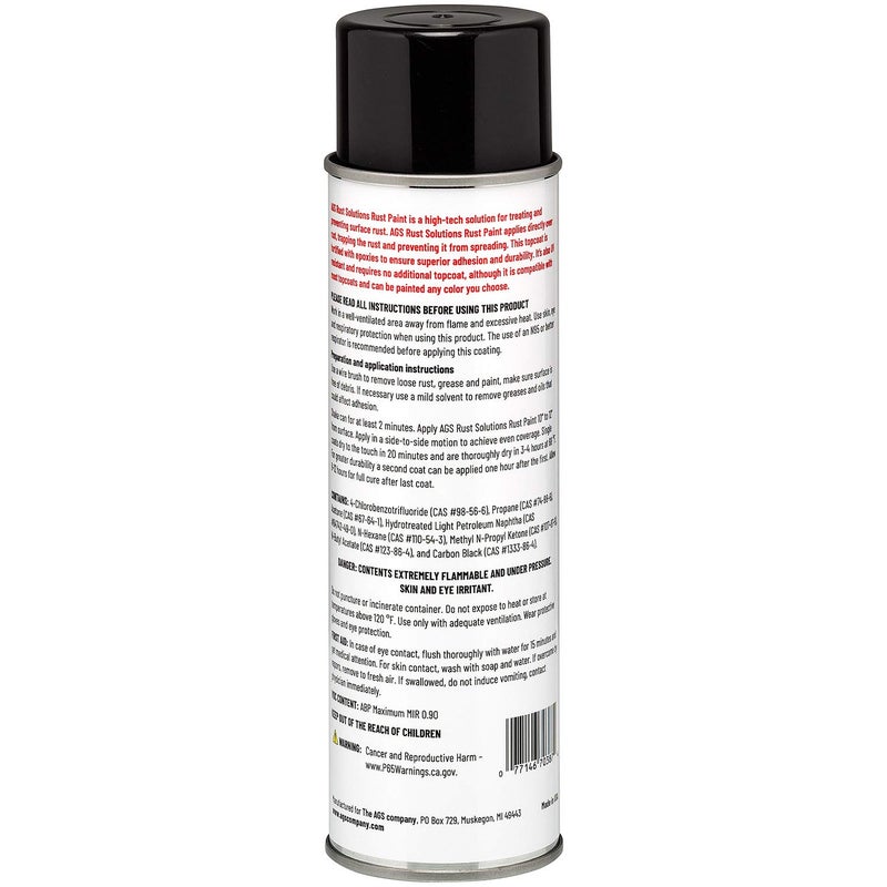 AGS RUST SOLUTIONS Rust Spray Paint, 14oz, Durable Matte Black Finish, Safe for All Surfaces, Eradicate Rust and Ensure Long-Lasting Protection Against Weather and Wear - Image 3
