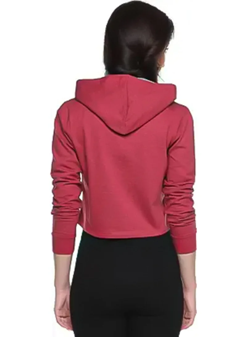 كامبوس سوترا هودي قصير بطبعة وردة حمراء للنساء