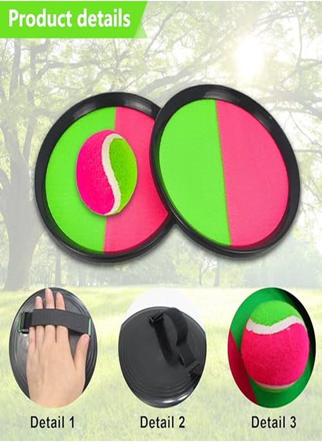 Velcro Ball Game, Velcro Ball Game for Children, Velcro Ball Catch Ball Game with 4 Catching Discs 2 Balls, Velcro Ball Game Throwing Game Set for 4 - Child-friendly Ball Game for Party, Garden, Beach  - Image 1