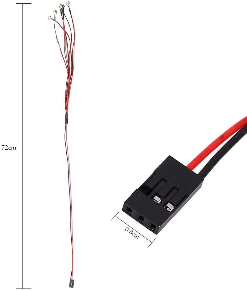 راحة مجموعة إضاءة سيارة تحكم عن بعد، 6 مصابيح LED، 3-7 فولت، مجموعة إضاءة أمامية وخلفية لسيارات وشاحنات التحكم عن بعد بمقياس 1/10، قطر 5 مم/3 مم، مصابيح LED للتحكم عن بعد - Image 2
