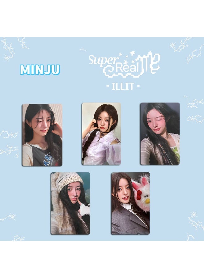 NIBEMINENT 5 Pcs Kpop ILLIT - WONHEE Super Real Me Cards Card For Fans Collection Gifts - Image 1