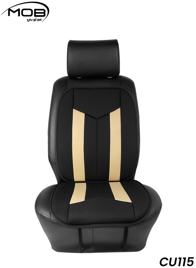 MOB Universal Car Seat Cushion PU Leather Support Pad | Comfort Driving Seat Cover for Cars, SUVs, Trucks | Relieves Back Pain, Easy Install, Breathable Design - Image 1
