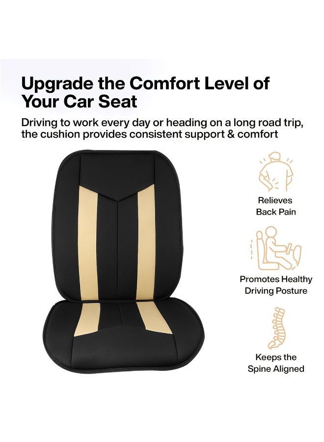 MOB Universal Car Seat Cushion PU Leather Support Pad | Comfort Driving Seat Cover for Cars, SUVs, Trucks | Relieves Back Pain, Easy Install, Breathable Design - Image 3