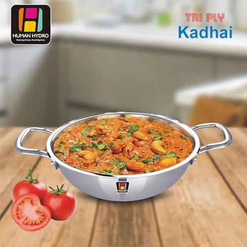 Human Hydro Triply Stainless Steel Kadai (24 CM / 2.8 L) | 3-Layer Steel-Aluminium-Steel Cookware | Induction & Gas Compatible | Easy to Clean & Heavy-Duty | Ideal for Frying, Stir-Frying & Curries - Image 4