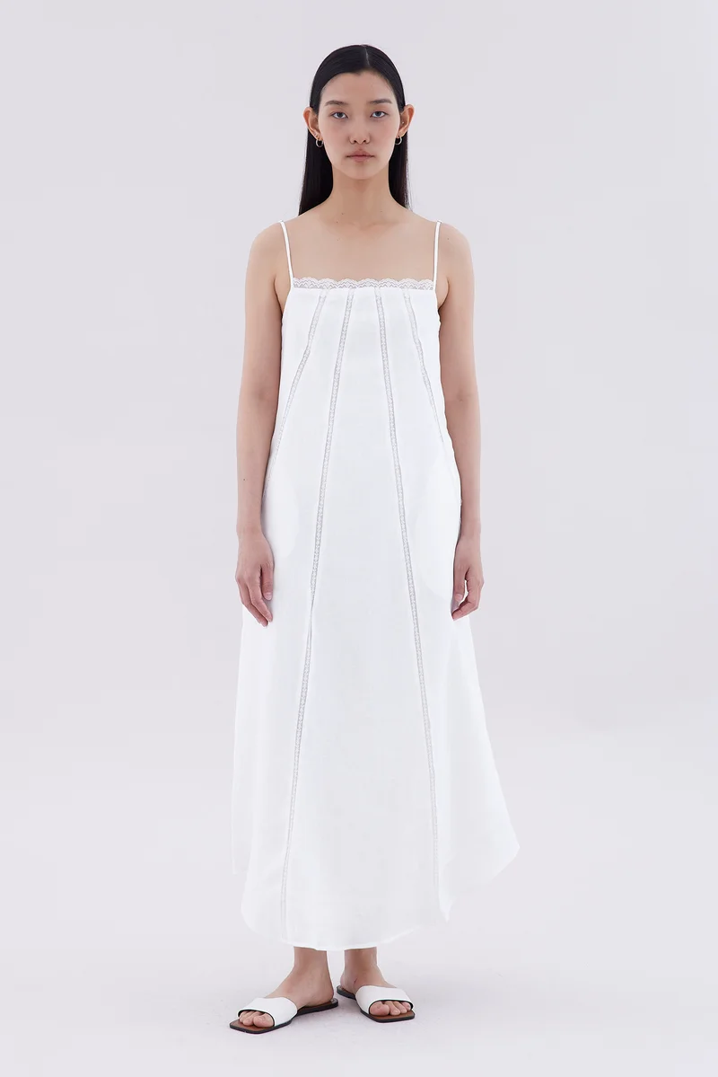 The Editor's Market Palina Lace-Trim Panelled Dress