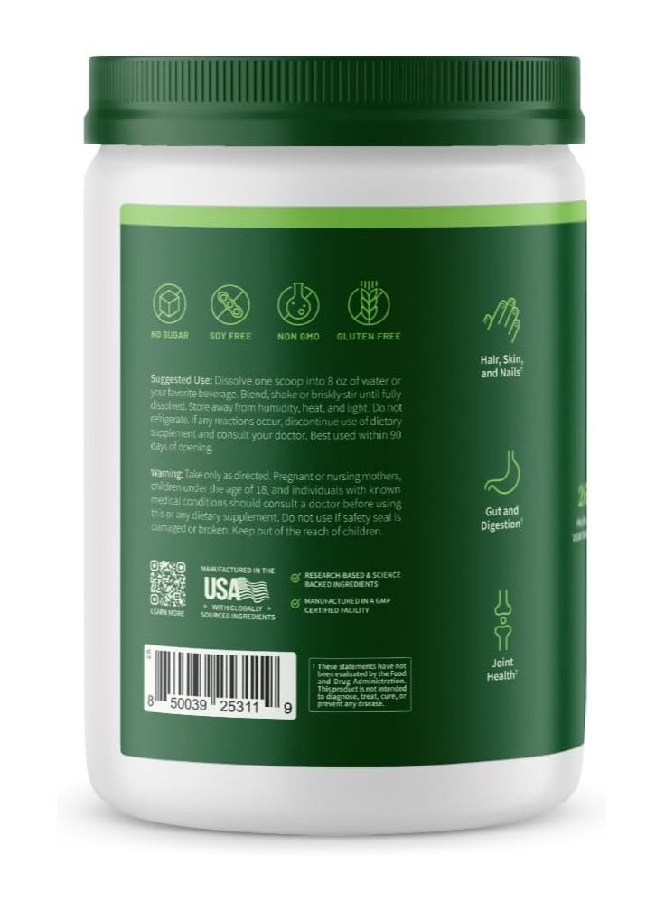 Collagen & Greens, Two-in-One Formula, Grass-fed, Pasture-raised, 26 Fruits & Vegetables, 21 Amino Acids & Probiotics, Raspberry Flavored, Dietary Supplement, Nt Wt. 11.34 Oz 321.6g