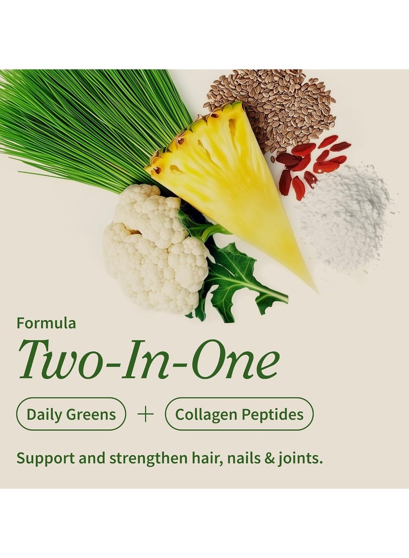 سناب للمكملات الغذائية مسحوق مكمل سوبر جرينز مع ببتيدات الكولاجين - 26 سوبرفوودس + فيتامينات - غذاء عشبي ، مسحوق غذاء سوبر فود غير معدل وراثيًا للشعر والبشرة والأظافر ودعم المفاصل | 30 حصة غذائية - Image 3
