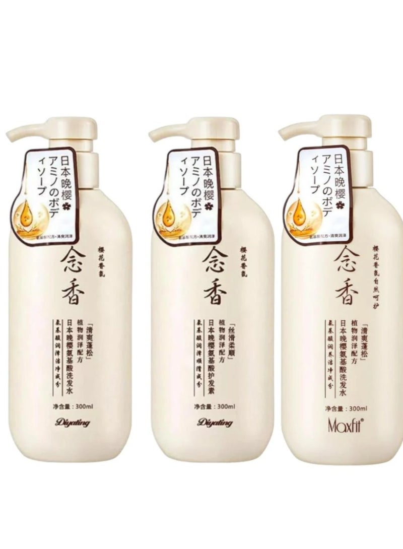 SAKURA Diyating Japanese Sakura Hair & Body Care Set – Shampoo, Conditioner & Shower Gel (300ml Each) | Promotes Hair Growth, Reduces Hair Loss & Refreshes with a Delicate Cherry Blossom Scent - Image 1