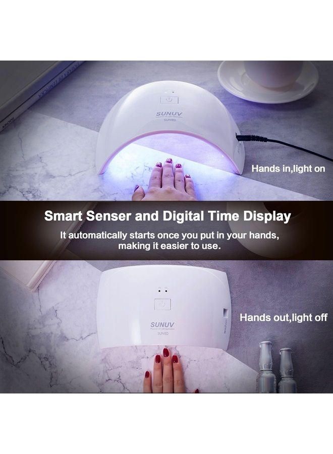 SUNUV LED Gel UV Light Nail Dryer for Gel Nail Polish Curing Lamp with Sensor 2 Timer SUN9C Blue Gift for Girls Women - Image 4
