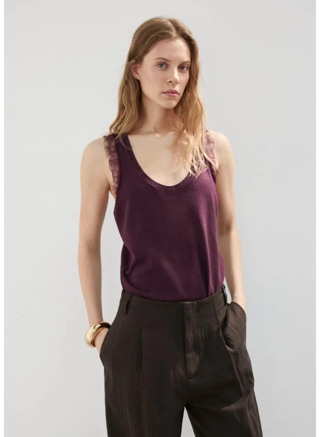 مانجو Lace back knit top