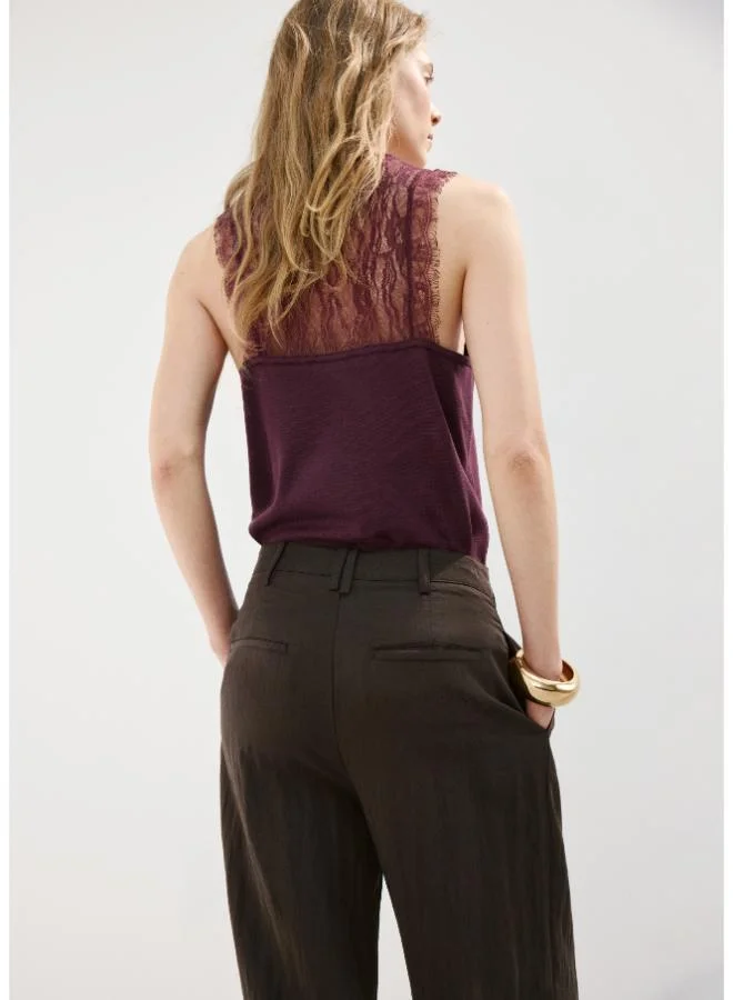 مانجو Lace back knit top