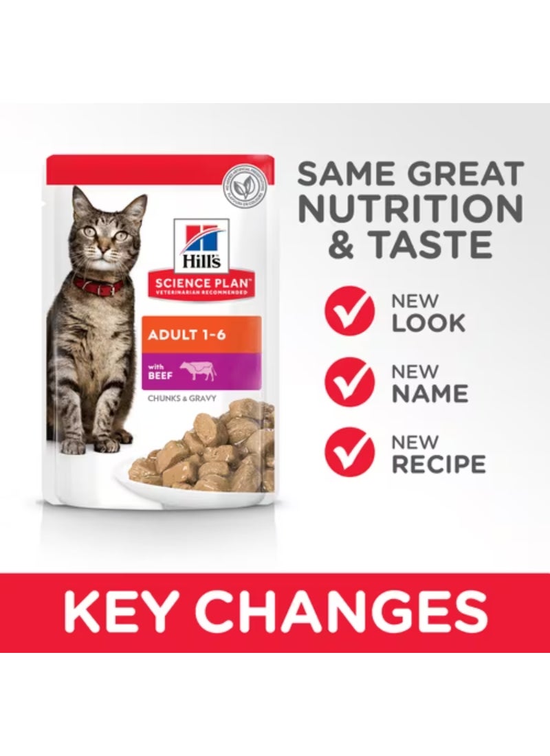 Hill's Science Plan Adult Wet Cat Food Beef Pouches - Image 3