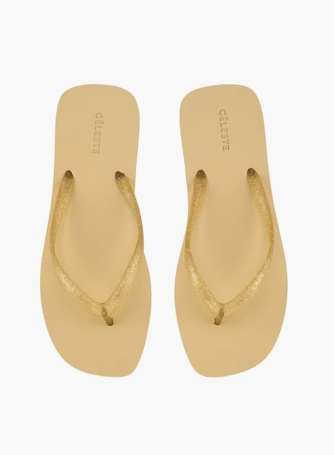 سيليست Women Glitter Strap Flip Flops