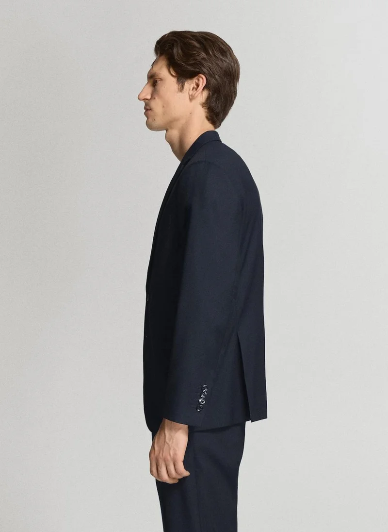 Mango Man 56-NAVY Milan Slim-Fit Suit Jacket for Men | Best Price UAE