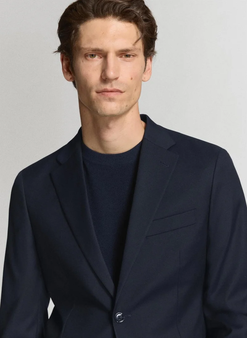 Mango Man 56-NAVY Milan Slim-Fit Suit Jacket for Men | Best Price UAE