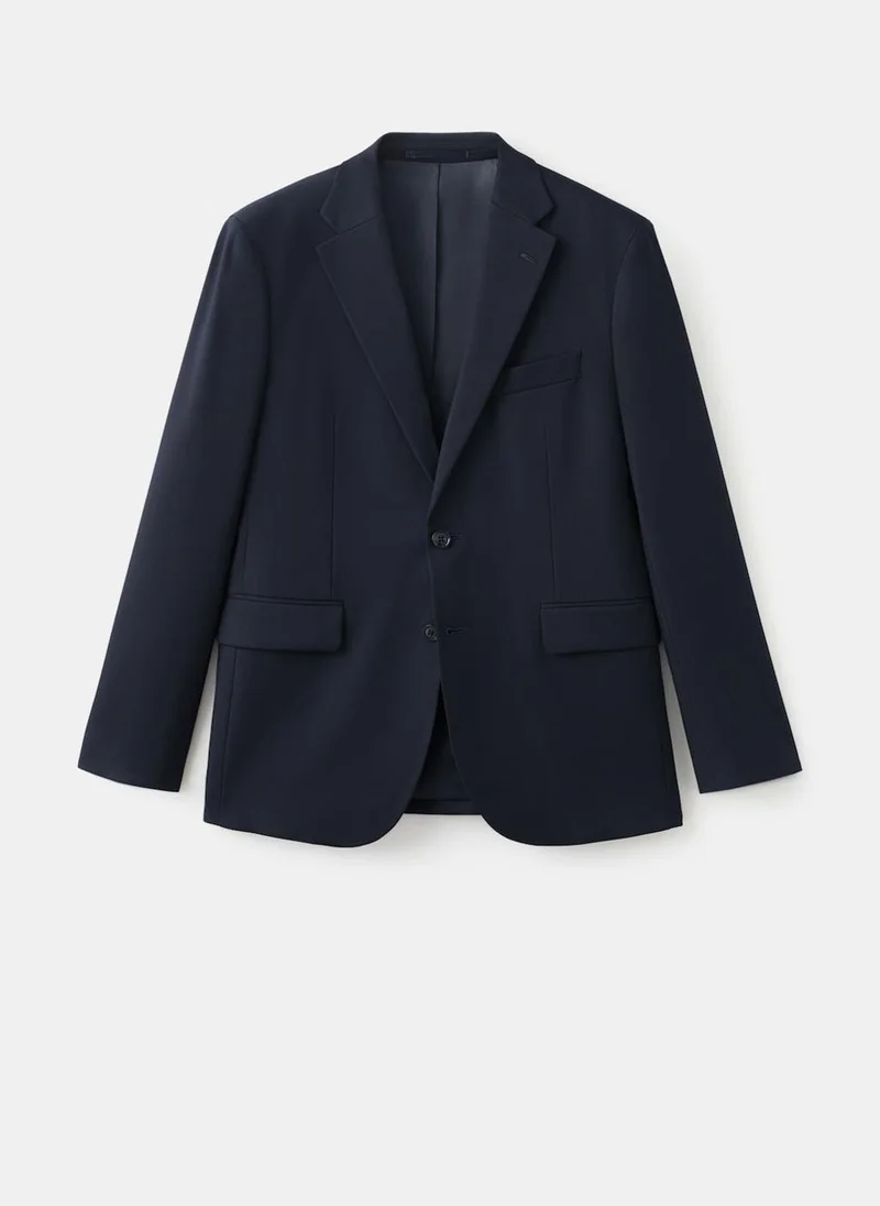 Mango Man 56-NAVY Milan Slim-Fit Suit Jacket for Men | Best Price UAE