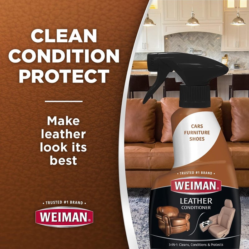 Weiman Leather Cleaner and Conditioner - 2 Pack - Image 3