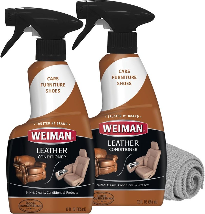 Weiman Leather Cleaner and Conditioner - 2 Pack - Image 1