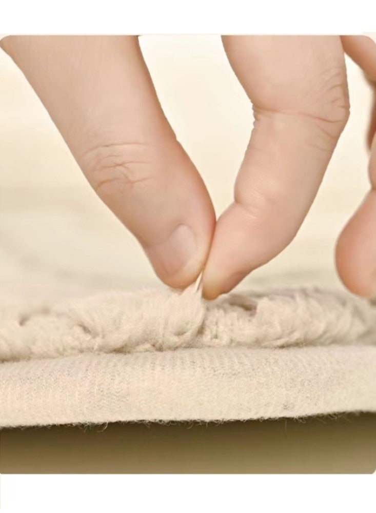 Kutis 1-Piece Bath Mat Bathroom Tub Mat Non-Slip Quick Drying Floor Bath Polyester Beige 60x40 cm  - Image 4