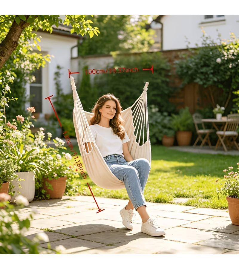 White Hanging Chair For Balcony Terrace Outdoor Leisure Playground Forest Park - Image 3