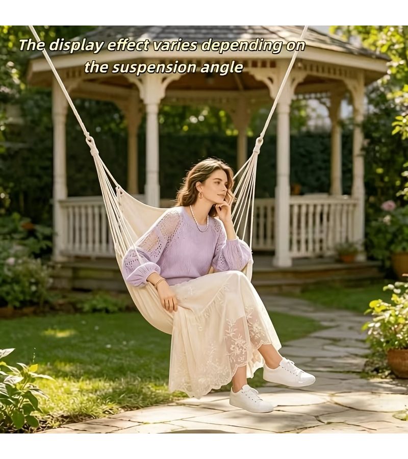 White Hanging Chair For Balcony Terrace Outdoor Leisure Playground Forest Park - Image 1