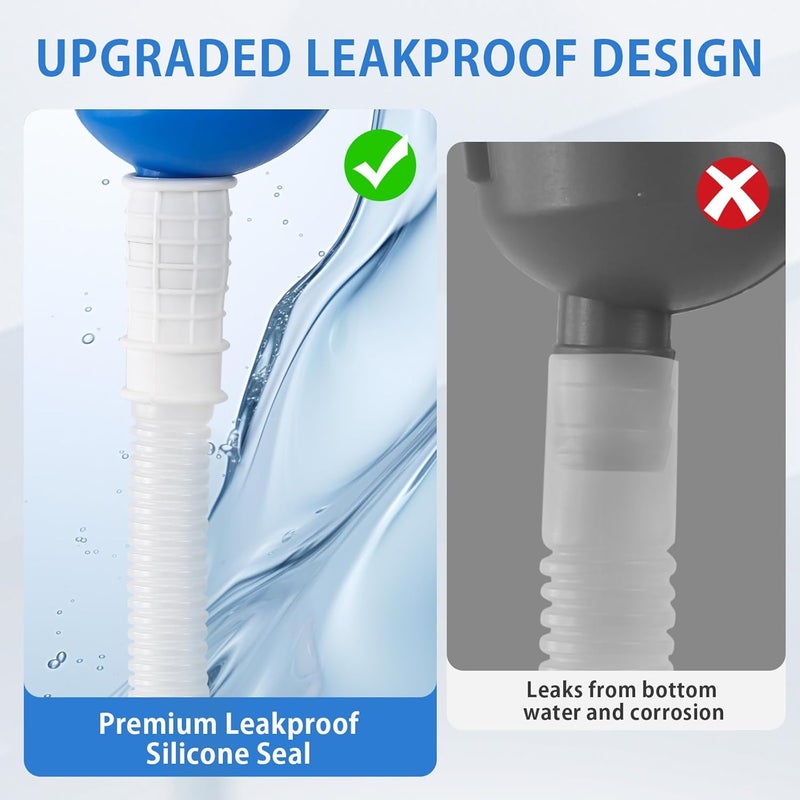 ONEDONE Urinals for Men - Portable Urinal for Men Spill Proof Nighttime Men's Urinal Bottle Male Pee Bottle Urine Bottle 68 OZ for Hospital Home Camping Car Travel 45" Long Hose with Lid (Blue) - Image 3