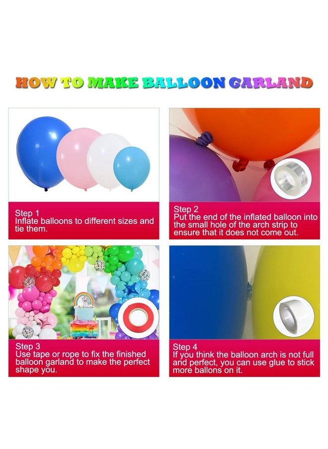 Generic - 146Pcs Rainbow Balloons Garland Arch Kit, 12 Assorted Multicolor And Confetti Balloons For Birthday Color Party Anniversary Festival Carnival Circus Decoration With Star Foil Balloons - Image 1
