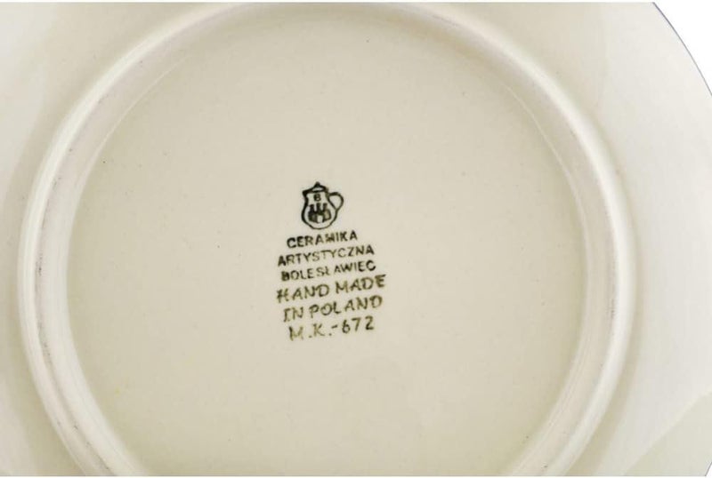 Polmedia Polish Pottery طبق حلوى بولندي أصلي بتصميم ضوء النجوم مصنوع يدويًا في بولسوافياك بولندا بواسطة سيراميكا أرتيستيتشنا شهادة الأصالة - Image 4